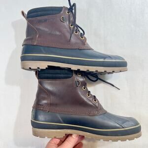 Boots Sporto The Original Duck Boots Men's 10 Rubber Bottoms Ankle Blue/ Brown